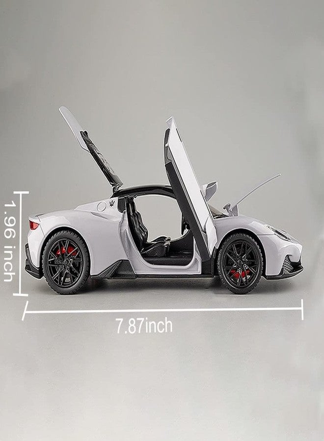 KENIRY Scale Exclusive Alloy Metal Pull Back Die-cast Car Model with Sound Light Mini Auto Toy for Kids Metal Model Toy Car with Sound and Light (1.22 Scale Maserati MC20- Grey) - Image 4